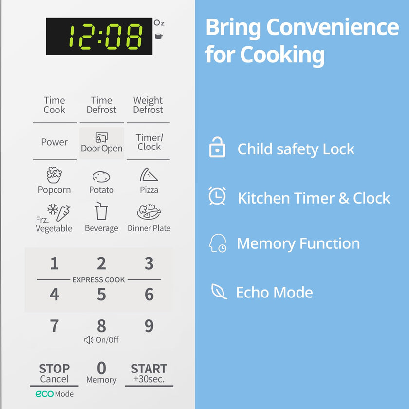 COMFEE' Countertop Microwave Oven, 0.7 Cu. Ft., 700W, White 🍁 All In One Marketplace Canada