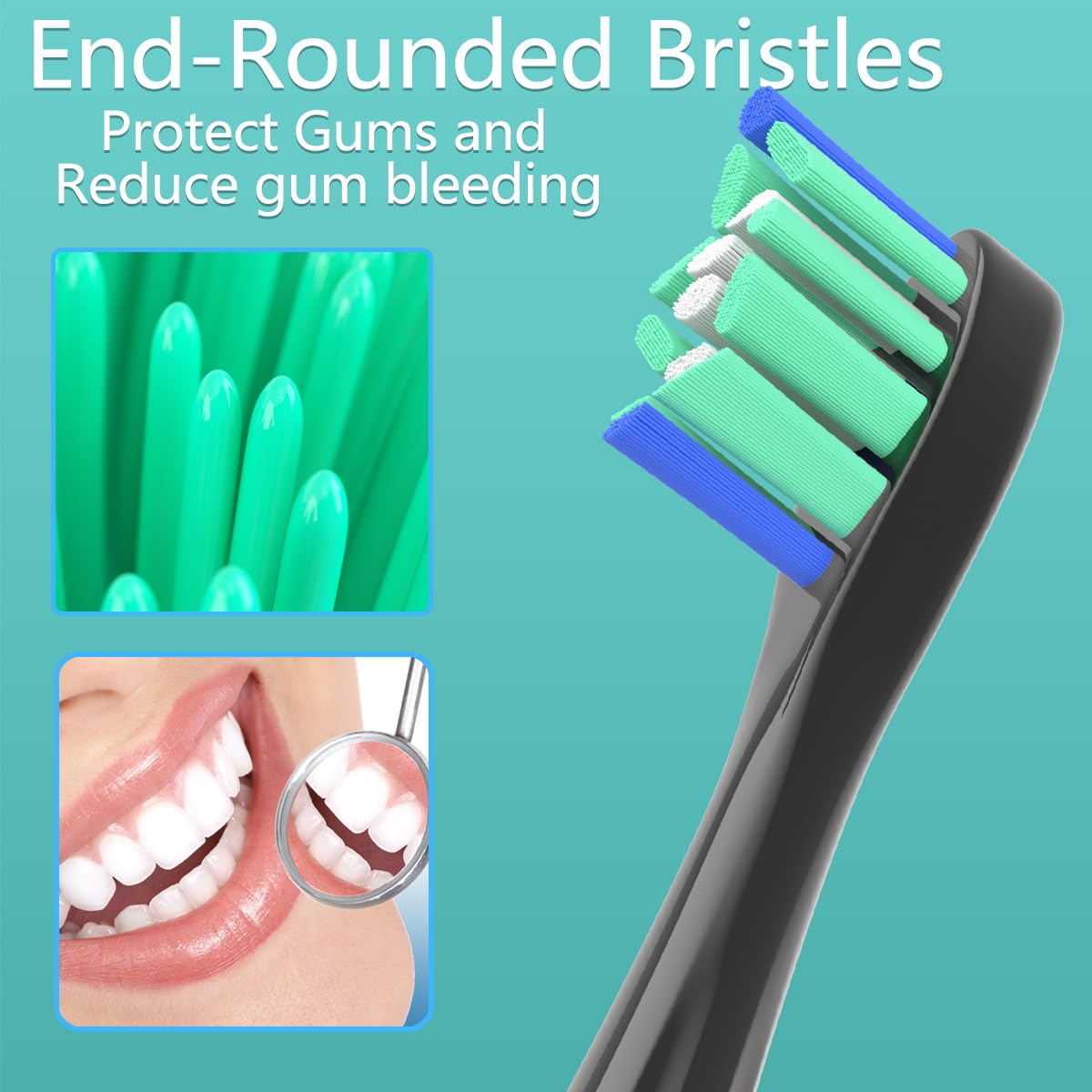 Toothbrush Head Compatible with Philips Sonicare Electric Toothbrush, Replacement Brush Heads for Phillips Sonicare 4100 5100 6100 9900 C2 W3 and More Click-on Handles (8white+8black) 🍁 All In One Marketplace Canada