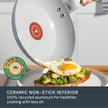T-FAL Refresh Ceramic Nonstick Fry Pan Set, 2 Pieces, 8 Inch (20 cm) & 10 Inch (26 cm), Eco-Friendly, Durable for Healthy Cooking, Moon Grey 🍁 All In One Marketplace Canada
