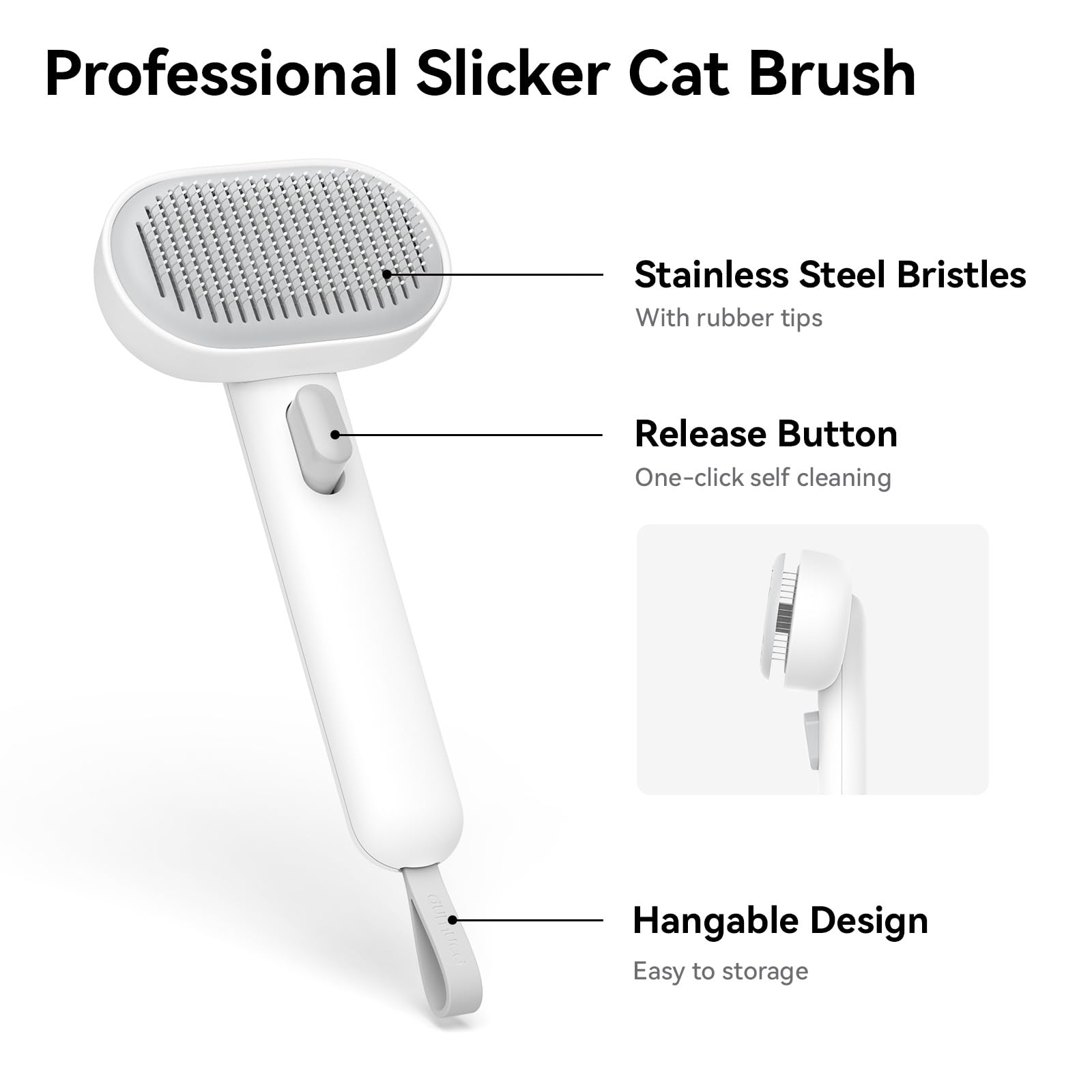 aumuca Cat Brush Dog Brush for Shedding, Cat Brushes for Long or Short Haired Cats, Dog Hair Brush Cat Grooming Brush Cat Comb Cat Deshedding Brush Easily Removes Mats, Tangles, and Loose Fur, White 🍁 All In One Marketplace Canada
