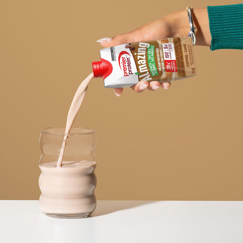 Premier Protein Al'mazing Non-Dairy Protein Shake, 20g Protein, 5g Sugar, 11 Fl oz, Coffee, 12 Count 🍁 All In One Marketplace Canada