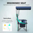 Overmont Beach Chair with Canopy Shade and Cooler - Support 330lbs Oversized Folding Camping Chair with Umbrella- Cup Holder - Cool Bag - Lounge Chair for Sand Travel Outdoor Pool Sports Blue 2pcs 🍁 All In One Marketplace Canada