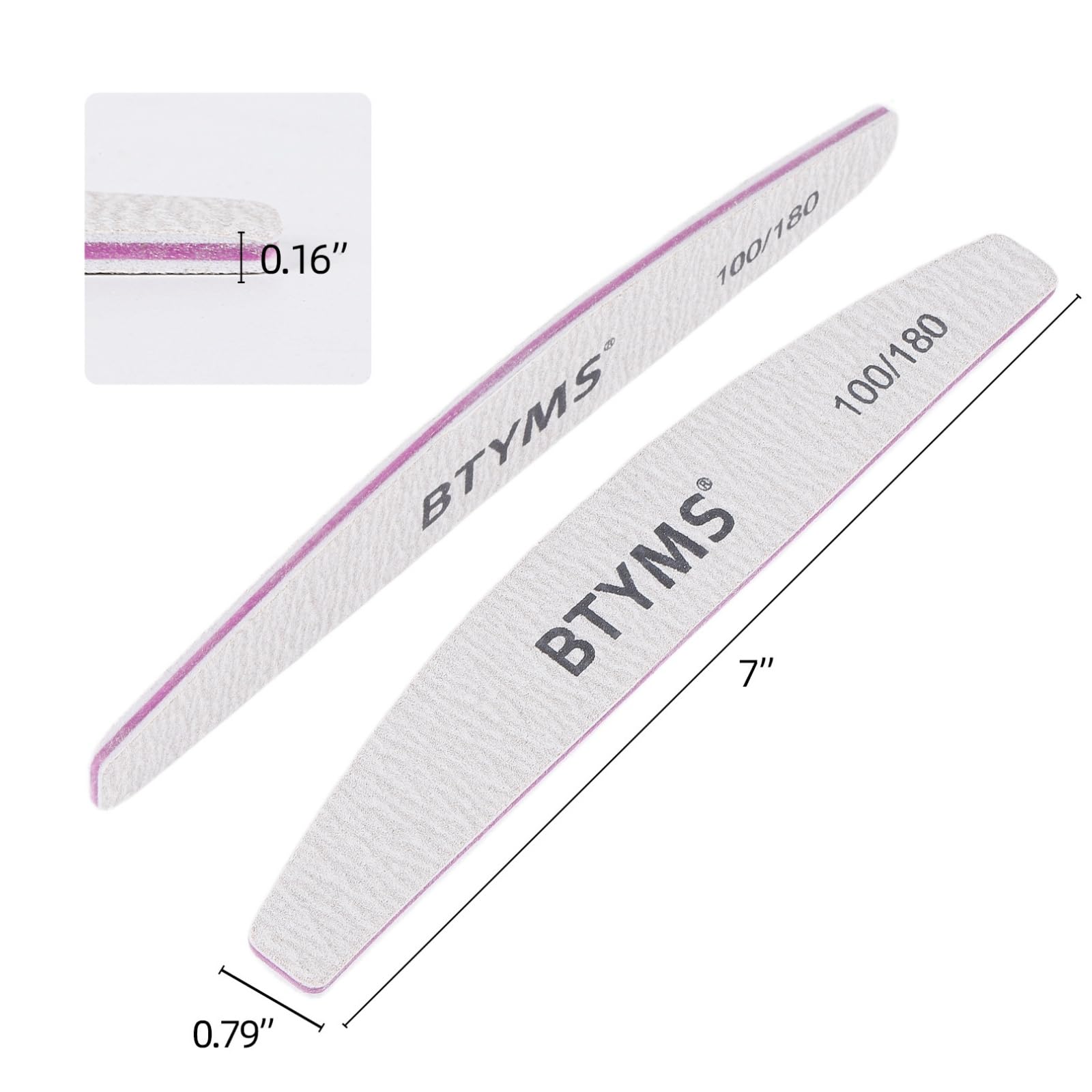 BTYMS 25 Pcs Nail Files 100/180 Grit Double Sided Emery Boards Coarse and Medium Nail File for Acrylic Nails and Natural Nails 🍁 All In One Marketplace Canada