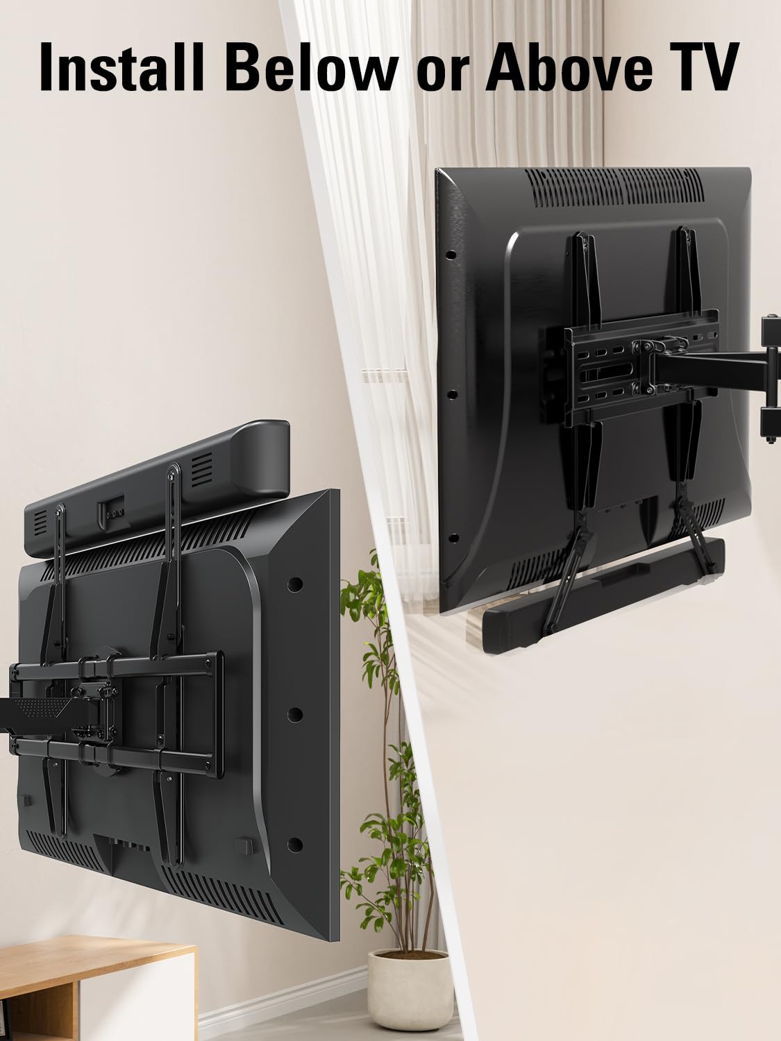 Mounting Dream Sound Bar Mount Bracket for Mounting Above or Under TV, Fits Most Sound Bars Up to 15 Lbs, with Detachable Long Extension Plates MD5420 🍁 All In One Marketplace Canada
