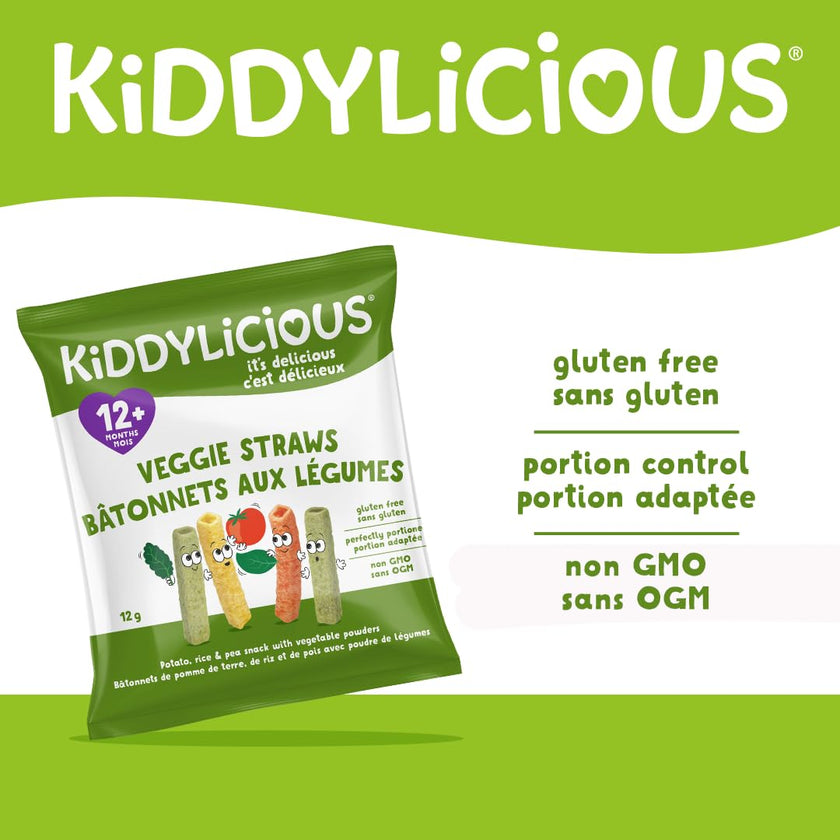 Kiddylicious Veggie Straws | 12+ Months | 9 Portions | 108g 🍁 All In One Marketplace Canada