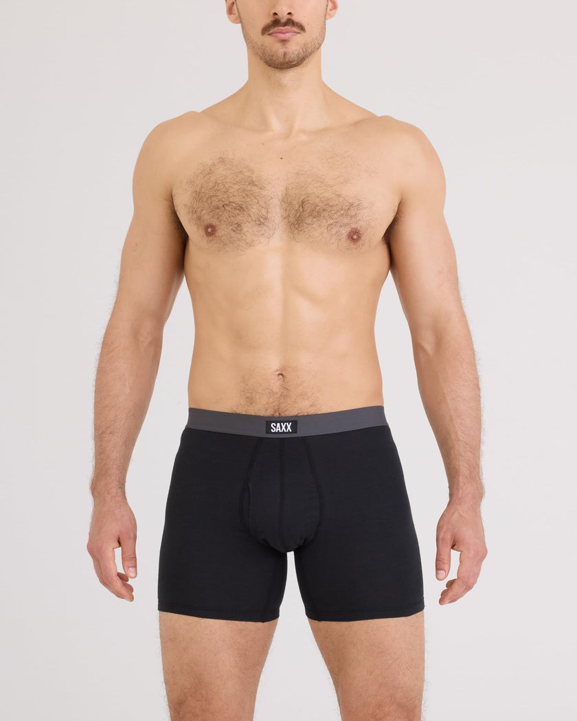 SAXX Underwear Co. Men's Core Cotton Boxer Brief Fly 3-Pack, Black/Graphite, Medium 🍁 All In One Marketplace Canada