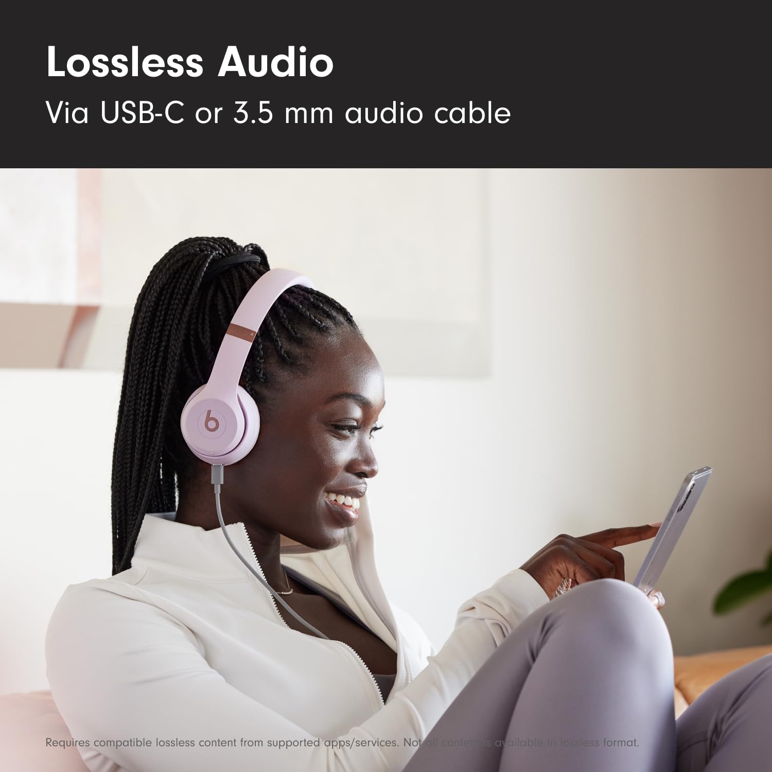 Beats Solo 4 - Wireless Bluetooth On-Ear Headphones, Apple & Android Compatible, Up to 50 Hours of Battery Life - Cloud Pink 🍁 All In One Marketplace Canada