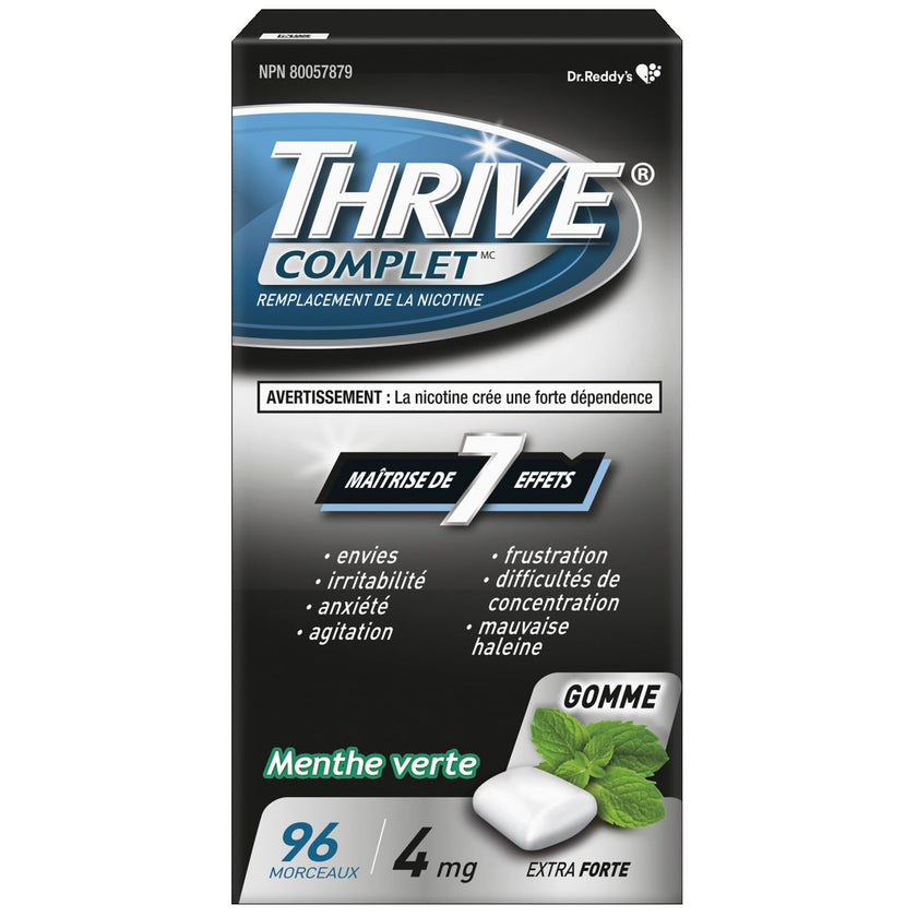 Thrive Complete Nicotine Replacement Gum, 4mg Extra Strength, Spearmint, 96 Count 🍁 All In One Marketplace Canada
