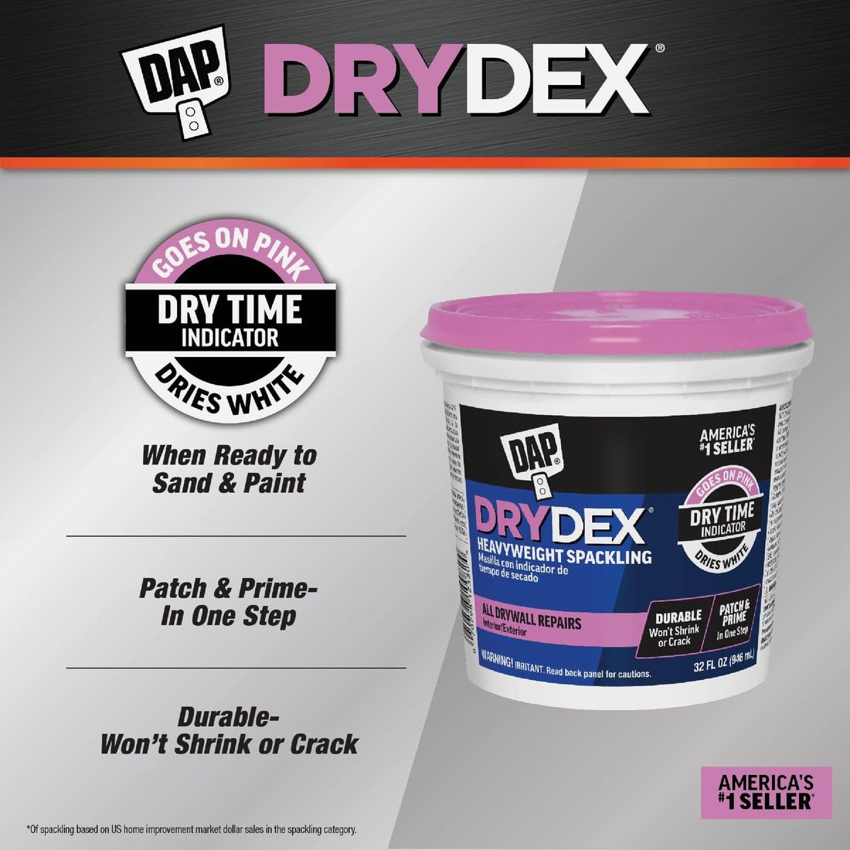 DAP 12328 DryDex Spackling Interior/Exterior, 1/2-Pint 🍁 All In One Marketplace Canada