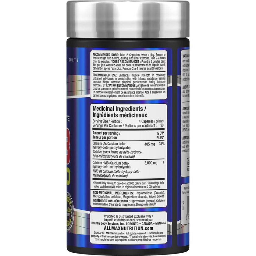 ALLMAX HMB Capsules, 3000 mg, 120 Count, 30 Servings 🍁 All In One Marketplace Canada