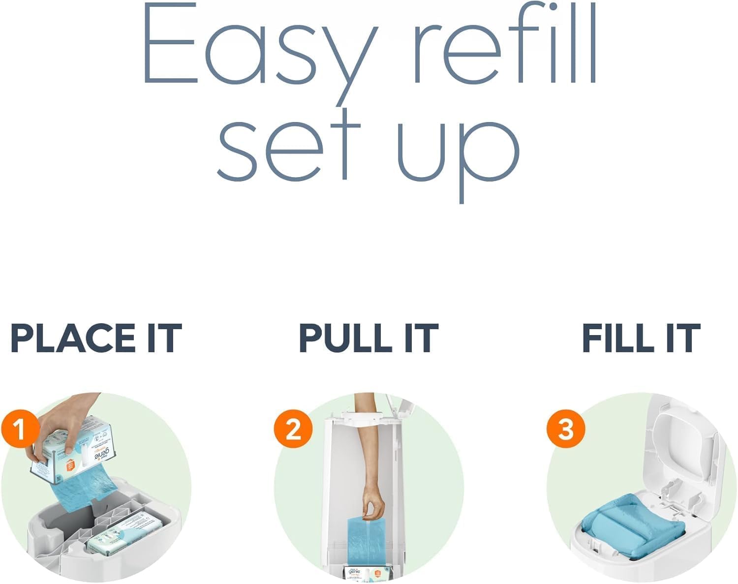 Diaper Genie Easy Roll Refill with 18 Bags - for the Diaper Genie Signature and Platinum pails | Lasts Up to 5 Months or Holds Up to 846 newborn Diapers Per Refill blue 1 Count 🍁 All In One Marketplace Canada