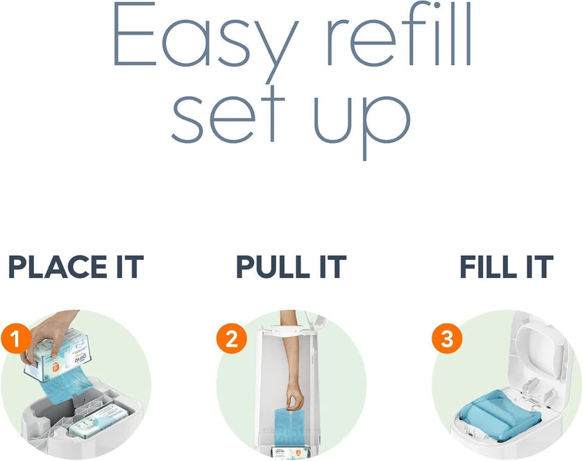 Diaper Genie Easy Roll Refill with 18 Bags - for the Diaper Genie Signature and Platinum pails | Lasts Up to 5 Months or Holds Up to 846 newborn Diapers Per Refill blue 1 Count 🍁 All In One Marketplace Canada