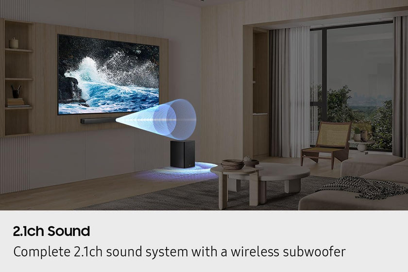 Samsung Sound Bar HW-B550F/ZC, 2.1 Channel, Subwoofer, 300 watts, Surround Sound, Bass Boost, Dolby Digital, DTS Virtual:X, Adaptive Sound, Bluetooth, HDMI ARC, Game Mode, Soundbar 🍁 All In One Marketplace Canada