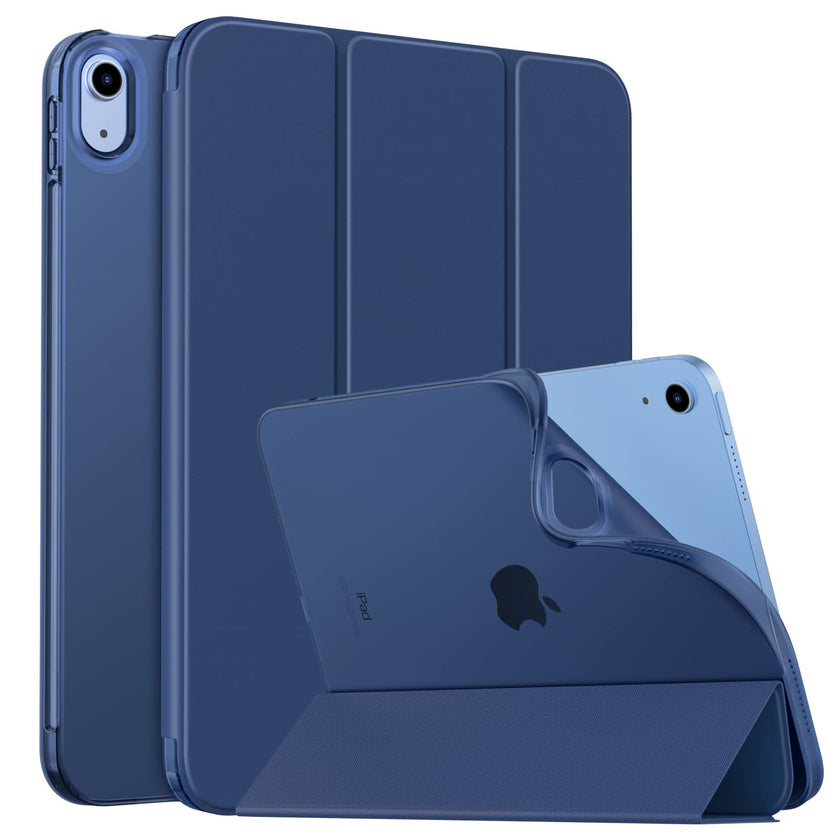 MoKo Case for New iPad (A16) 11th Generation 2025/ 10th Generation 2022, iPad 11 inch/ 10.9 inch Case with Soft TPU Translucent Frosted Back Cover, Auto Wake/Sleep, Support Touch ID,Navy Blue 🍁 All In One Marketplace Canada