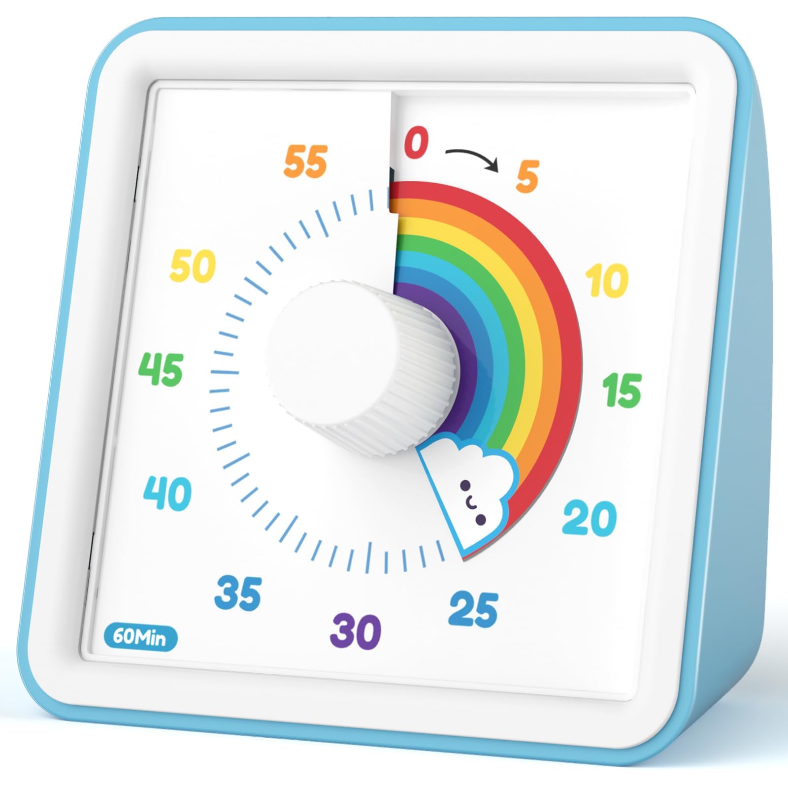 LIORQUE Visual Timer 60 Minute Countdown Timer for Kids Autism with Rainbow Pattern Design, Silent Time Management Tool, No Ticking 🍁 All In One Marketplace Canada