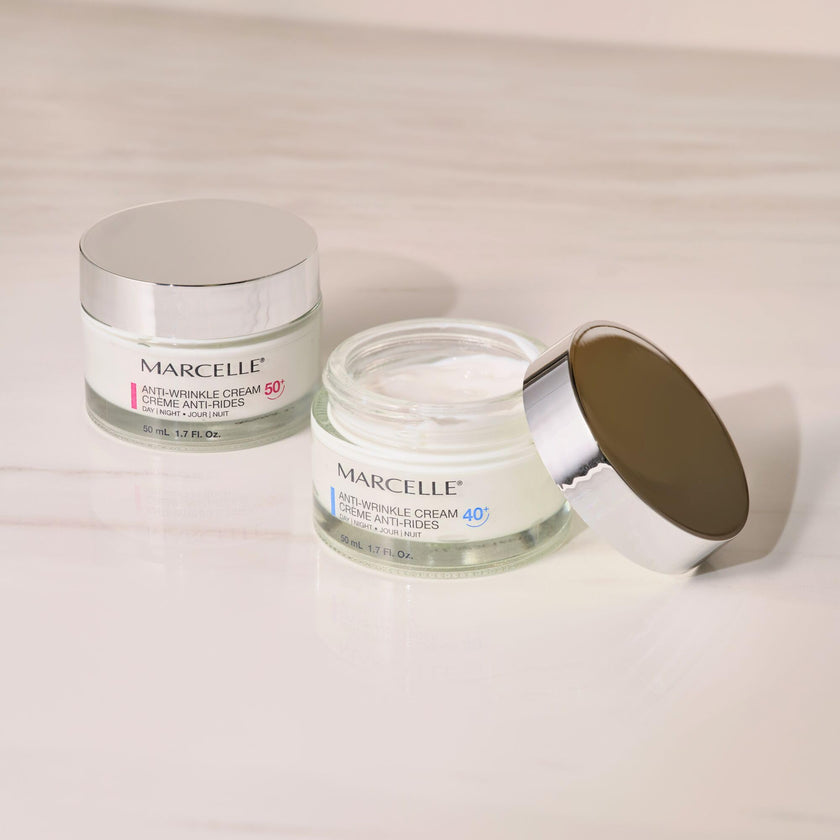 Marcelle Anti-Wrinkle Cream 50+, Day & Night, Anti-Aging Cream, Reduces Fine Lines & Wrinkles, 24H Hydration, Fragrance-Free, Hypoallergenic, Cruelty-Free, 50 mL 🍁 All In One Marketplace Canada