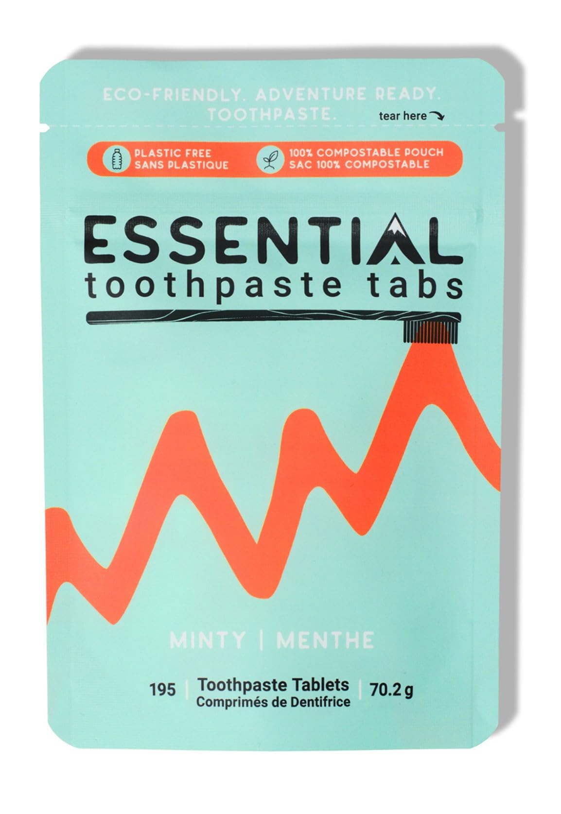 Essential Toothpaste Tabs, Made in Canada, Fluoride Free, Nano-Hydroxyapatite, Mint, 195 Tabs, 70.2g 🍁 All In One Marketplace Canada