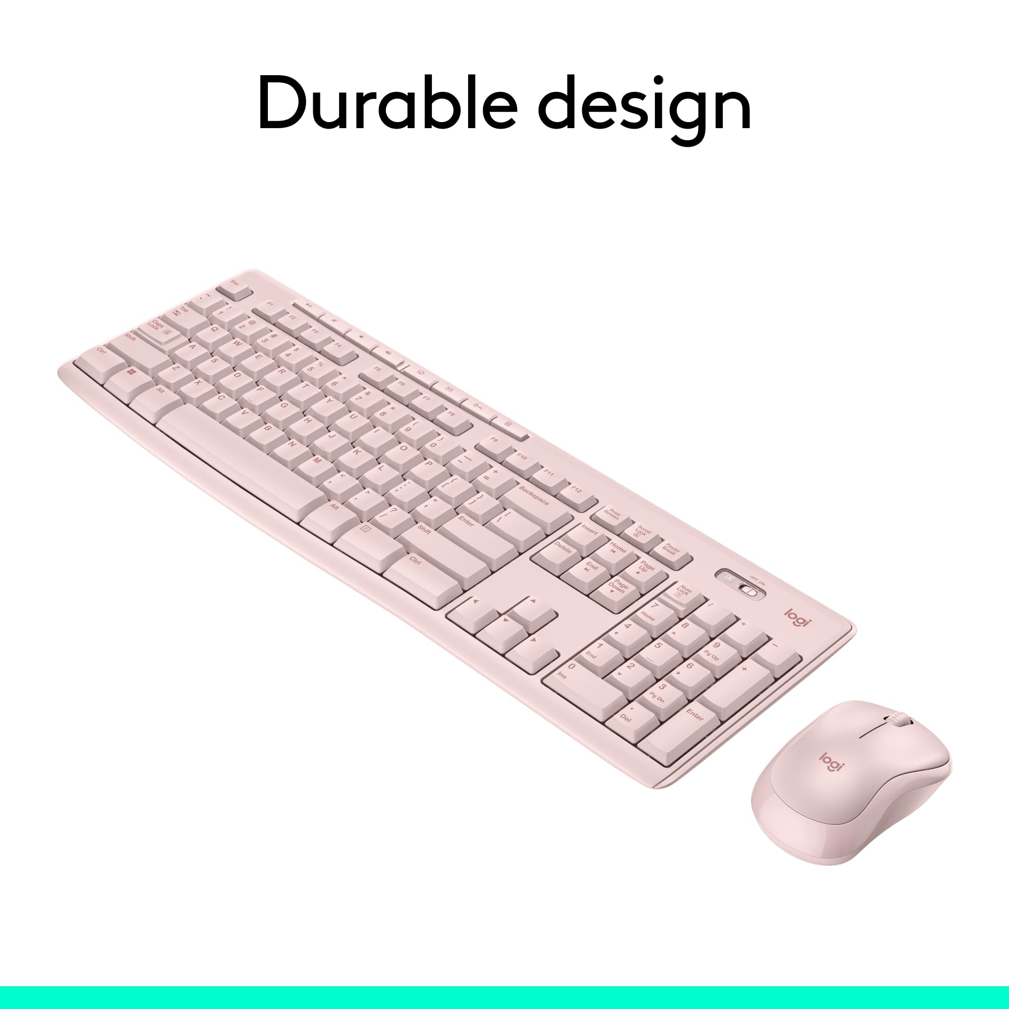 Logitech MK270 Wireless Keyboard and Mouse Combo for Windows, 2.4 GHz Wireless, Compact Mouse, 8 Multimedia and Shortcut Keys, 2-Year Battery Life, for PC, Laptop - Rose 🍁 All In One Marketplace Canada