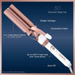 Conair CD704C Double Ceramic Triple Barrel Curl Styling Waver, Deep waves, Long lasting nautral tight waves for all hair lengths, Turbo Heat® – up to 68°F (20C) burst of heat, White/ Rose Gold 🍁 All In One Marketplace Canada