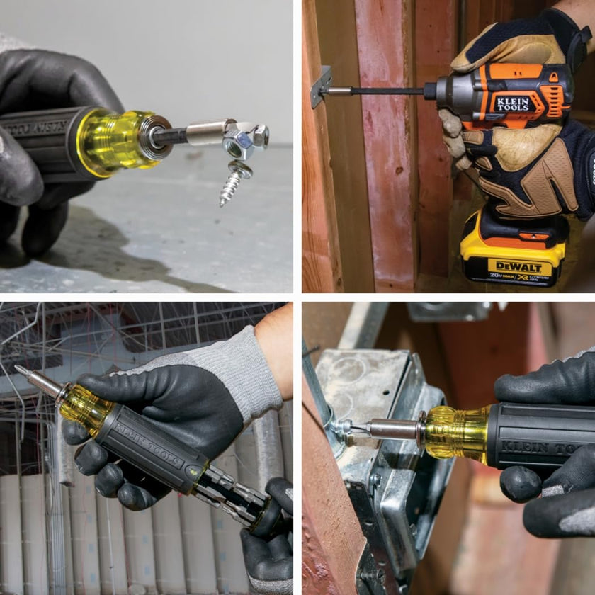 Klein Tools 32303 Multi-Bit Screwdriver/Nut Driver, Impact Rated 14-in-1 Magnetic Screwdriver Set Phillips, Slotted, Square, Combo, Torx 🍁 All In One Marketplace Canada