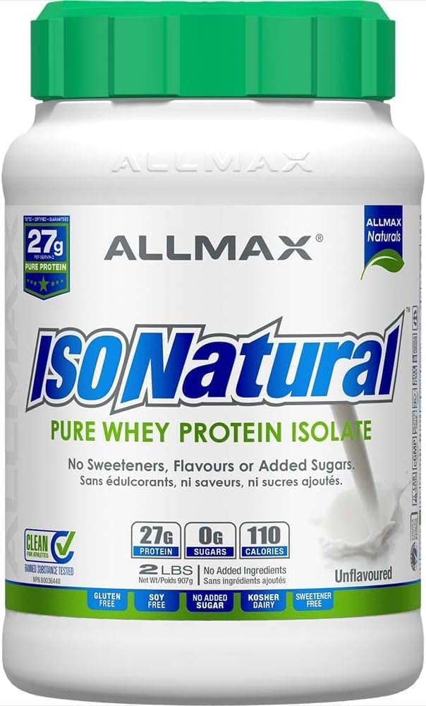 ALLMAX ISONATURAL Protein Isolate Powder, Unflavored, 2 lb, 31 Servings 🍁 All In One Marketplace Canada