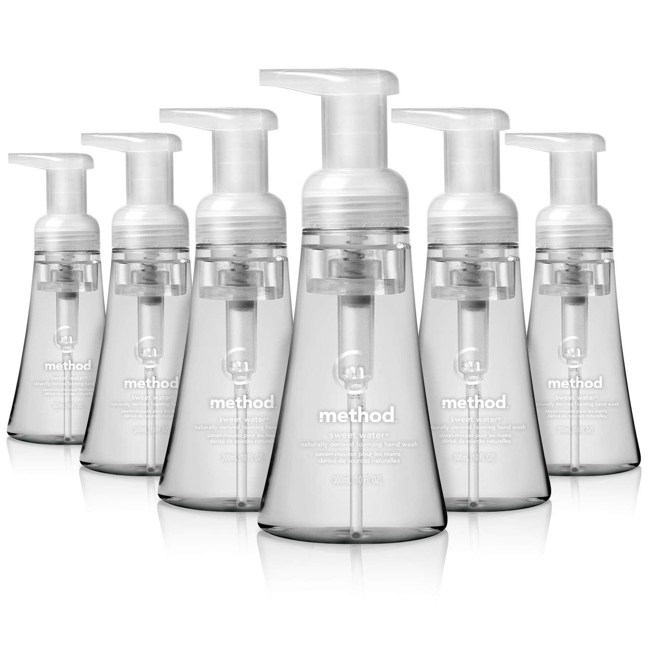 method Foaming Hand Soap, Biodegradable Formula with Foaming Soap Dispenser Made of 100% Recycled Plastic, Sweet Water Scent, 300 ml Soap Pump Bottles, 6 Pack 🍁 All In One Marketplace Canada