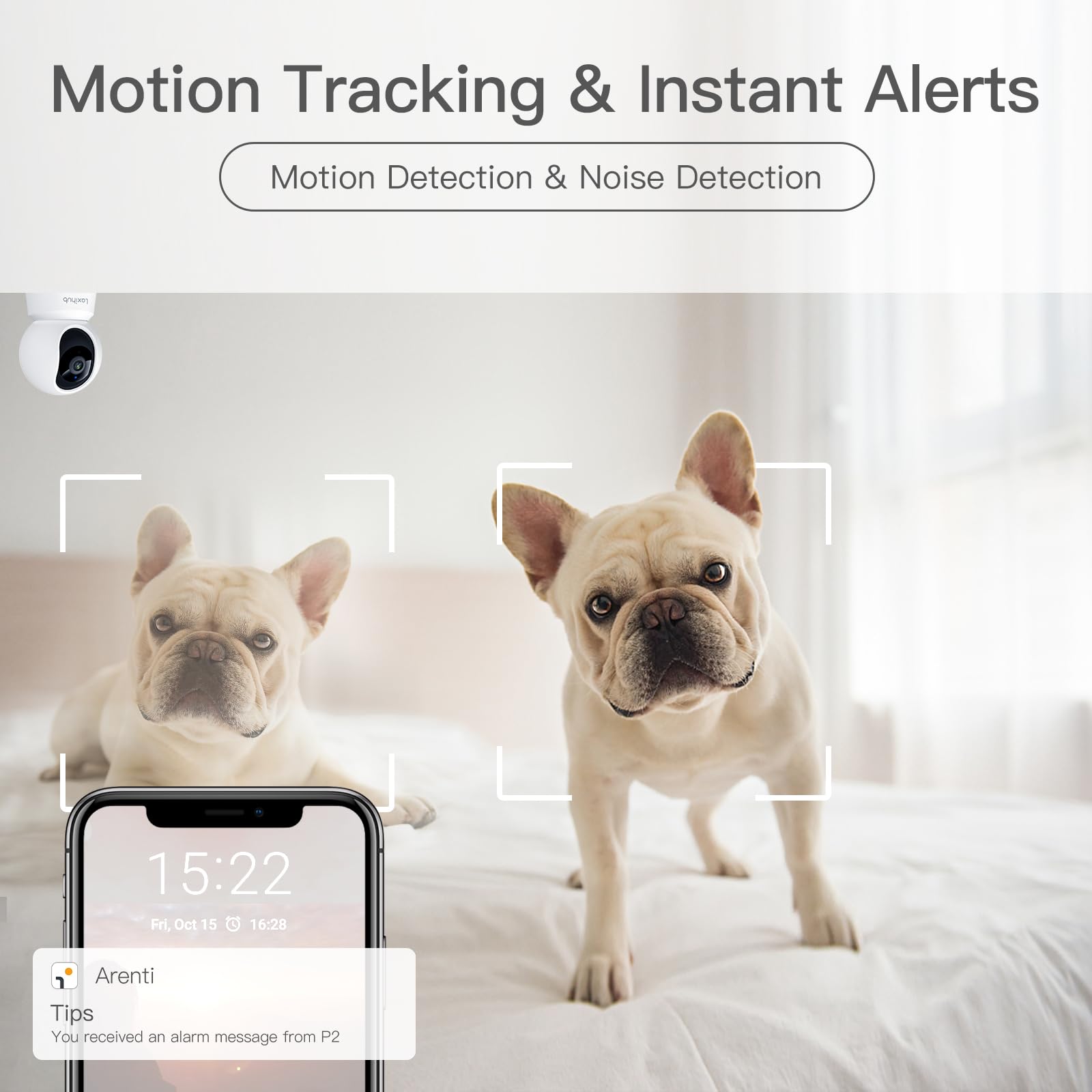 360° View 2K Pet Camera with Phone App 2 Pack, Indoor Security Camera, Baby Monitor, Motion Tracking, Pan/Tilt, Night Vision, Two-Way Audio, Works with Alexa, 2.4G WiFi Only (P2T 2PC) 🍁 All In One Marketplace Canada