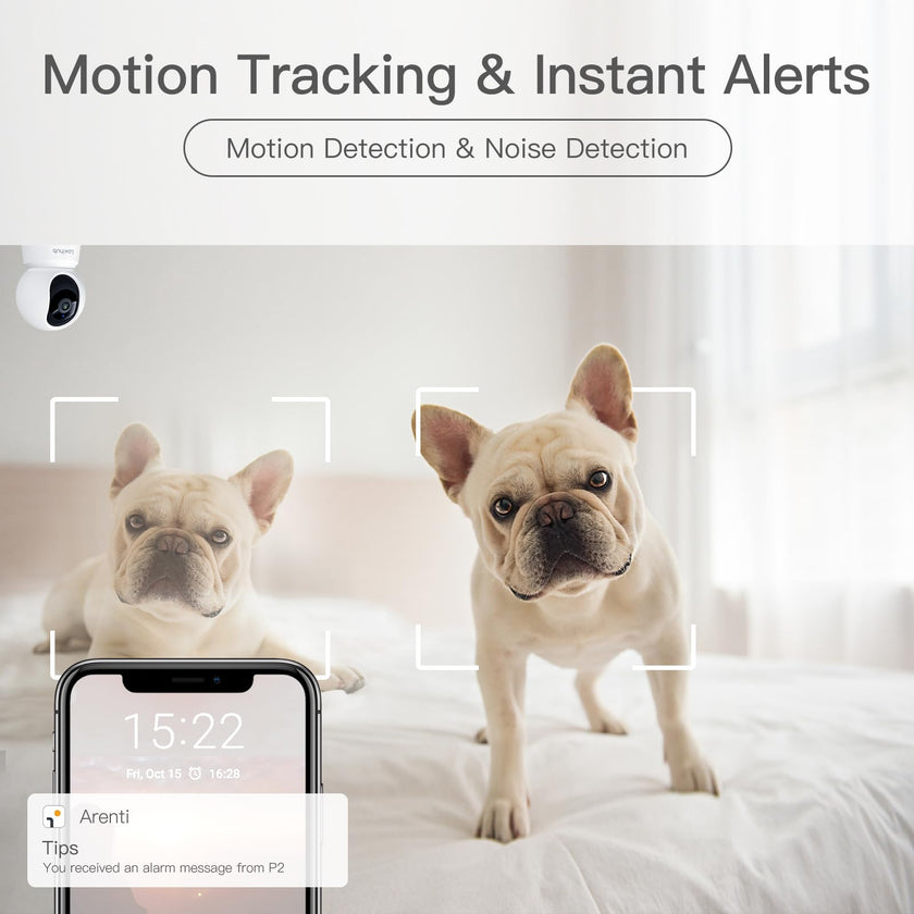 360° View 2K Pet Camera with Phone App 2 Pack, Indoor Security Camera, Baby Monitor, Motion Tracking, Pan/Tilt, Night Vision, Two-Way Audio, Works with Alexa, 2.4G WiFi Only (P2T 2PC) 🍁 All In One Marketplace Canada
