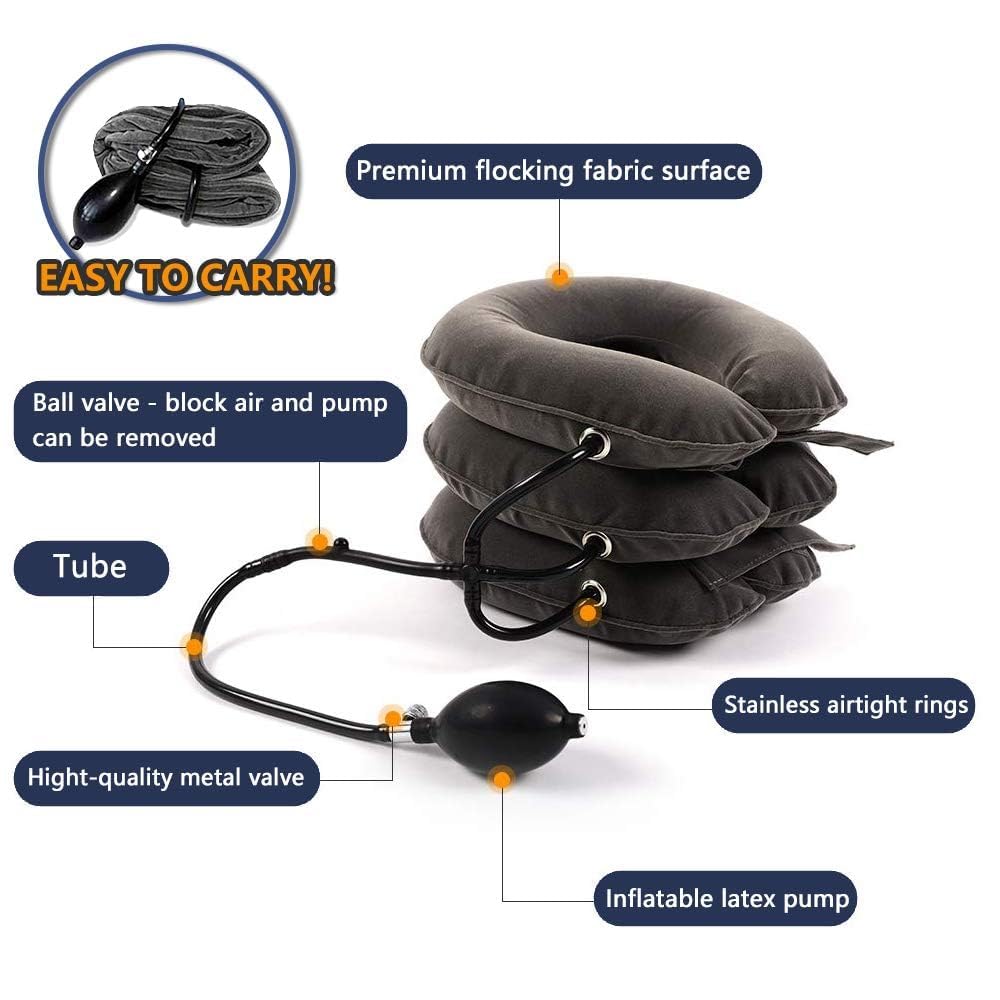 Cervical Neck Traction Device for Instant Neck Pain Relief - Inflatable & Adjustable Neck Stretcher Neck Support Brace, Neck Traction Pillow for Home Use Neck Decompression 🍁 All In One Marketplace Canada