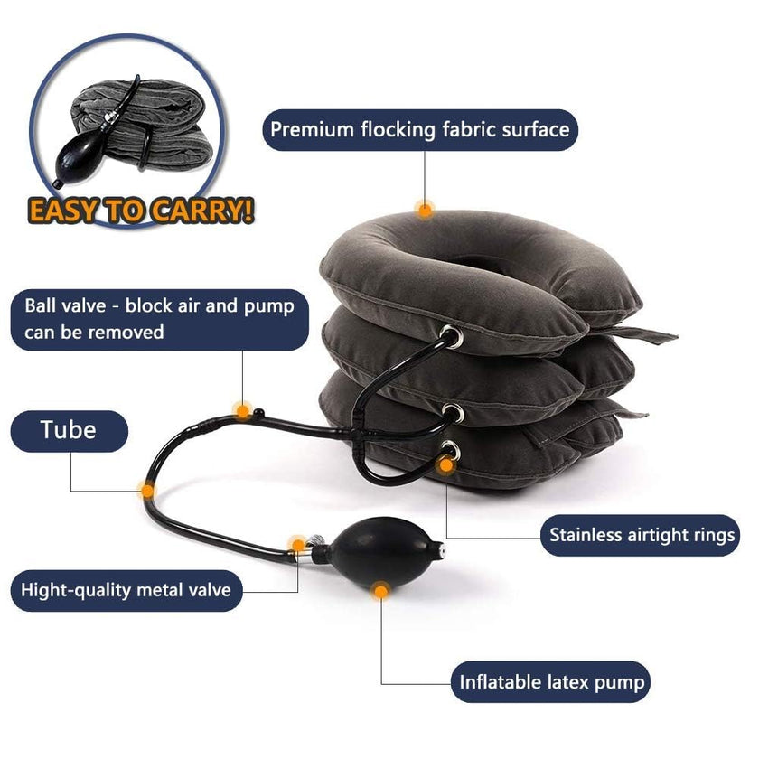 Cervical Neck Traction Device for Instant Neck Pain Relief - Inflatable & Adjustable Neck Stretcher Neck Support Brace, Neck Traction Pillow for Home Use Neck Decompression 🍁 All In One Marketplace Canada