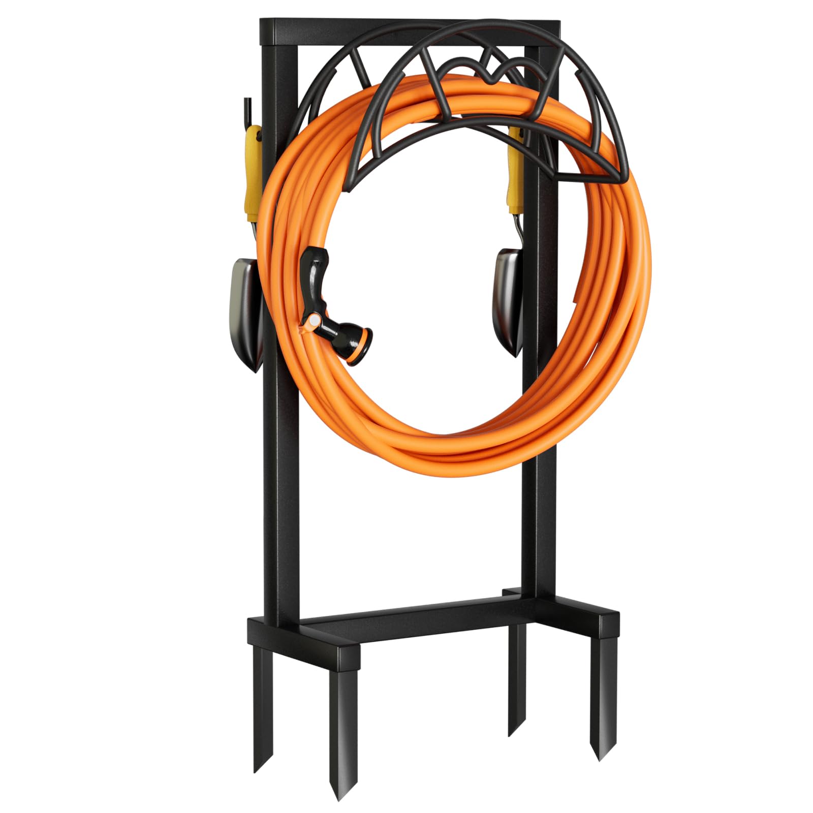 Garden Hose Holder, Freestanding Heavy Duty Water Hose Holder for Outside, Upgraded Metal Hose Stand with 150-Foot Capacity, Detachable Garden Hose Storage Hose Reel Rack, Black 🍁 All In One Marketplace Canada