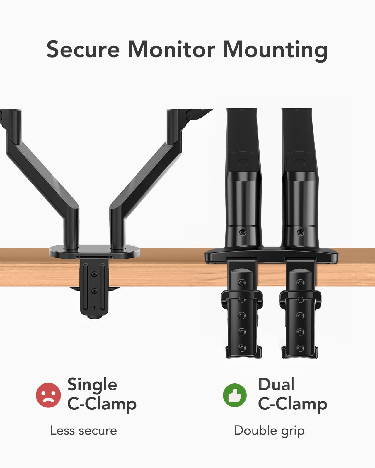 HUANUO Dual Monitor Stand for 13 to 32 Inches, Design Dual Monitor Mount, Fully Flexible Adjustable with Tilt, Swivel, Rotation, VESA 75/100, 19.8lbs per arm 🍁 All In One Marketplace Canada