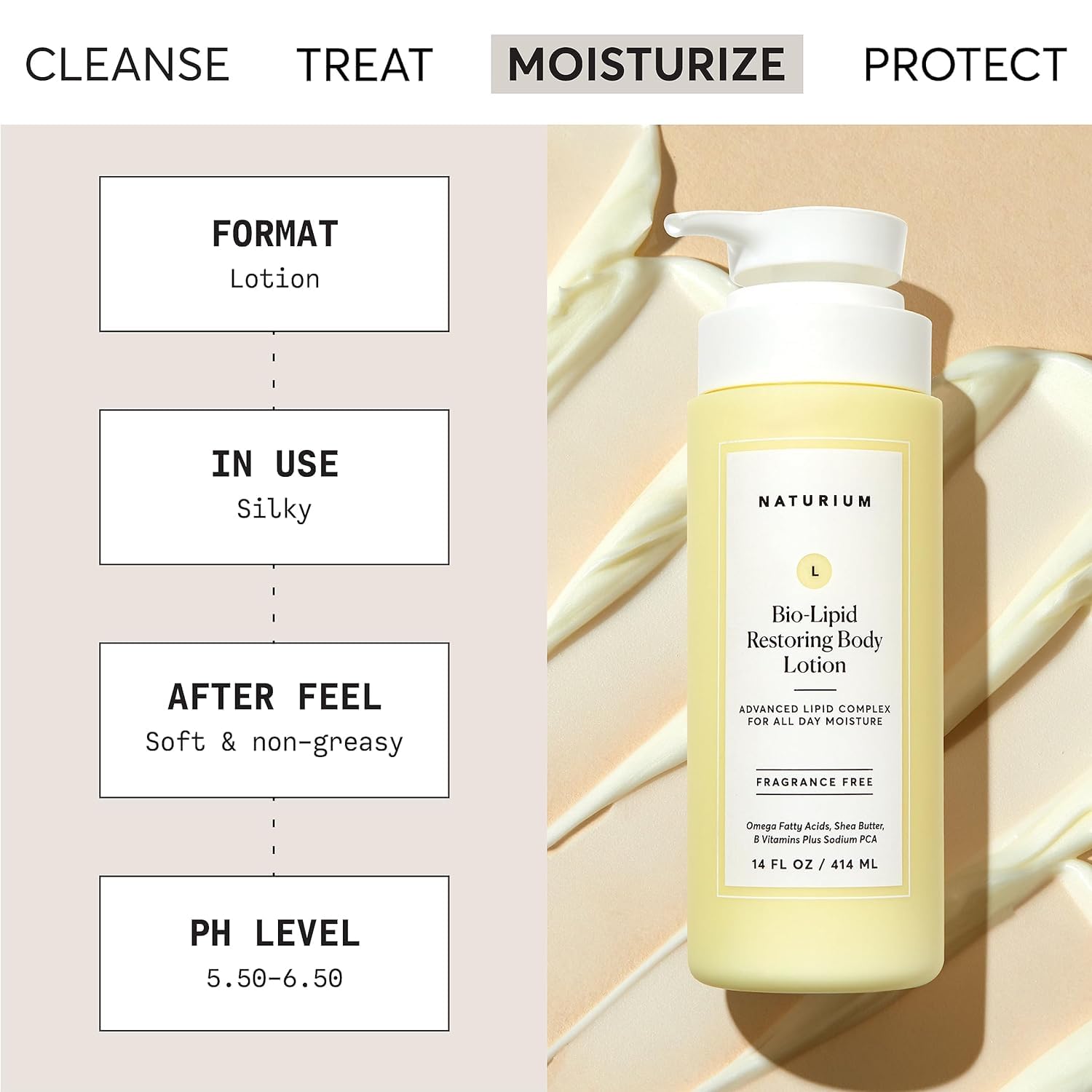 Naturium Bio-Lipid Restoring Body Lotion | Replenishing Moisturizing Cream, With Shea Butter, B Vitamins & Sodium PCA | 14 FL OZ / 414 ml 🍁 All In One Marketplace Canada