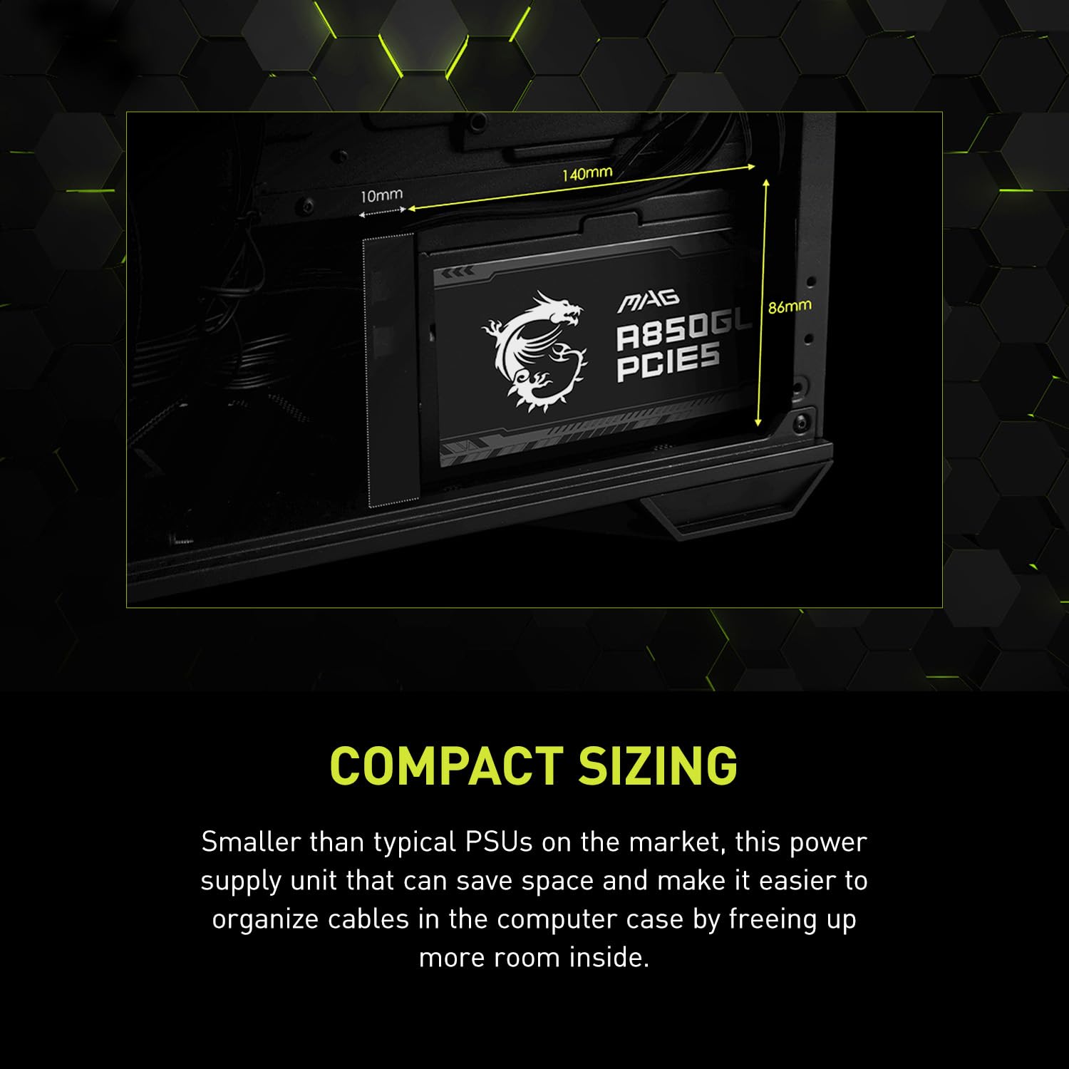 MSI MAG A850GL PCIE5, Fully Modular Compact Gaming 850W Power Supply, 80+ Gold, ATX 3.1 & PCIe 5.1 Ready, Native Dual-Color 12V-2x6 Cable, 10 Year Warranty 🍁 All In One Marketplace Canada