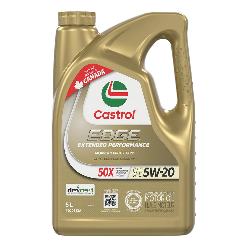 Castrol Edge Extended Performance 5W-20 Advanced Full Synthetic Motor Oil, 5 Litres | Made in Canada 🍁 All In One Marketplace Canada