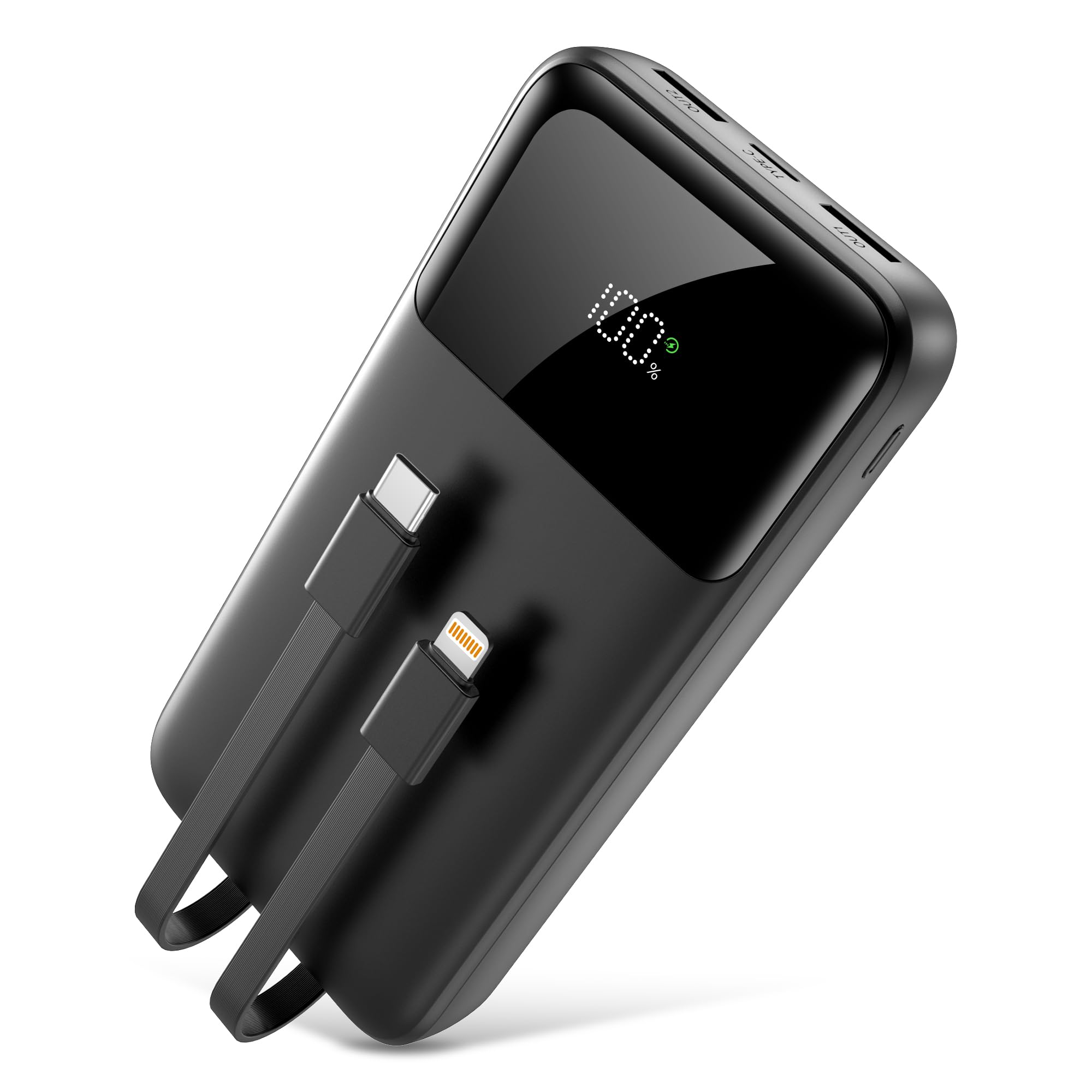 Power Bank Portable Charger 40000mAh, 22.5W Fast Charging, Built-in 2 Output Cable, Charge 5 Devices Simultaneously LCD Display for iPhone and Android Phones and Most Electronic Devices 🍁 All In One Marketplace Canada