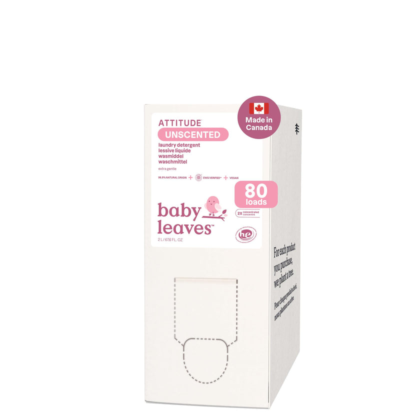 ATTITUDE Baby Laundry Detergent Refill, Unscented HE Compatible Liquid, Extra Gentle, Concentrated, EWG Verified, Dermatologist Tested, Vegan, 80 Loads, 2 Liters 🍁 All In One Marketplace Canada