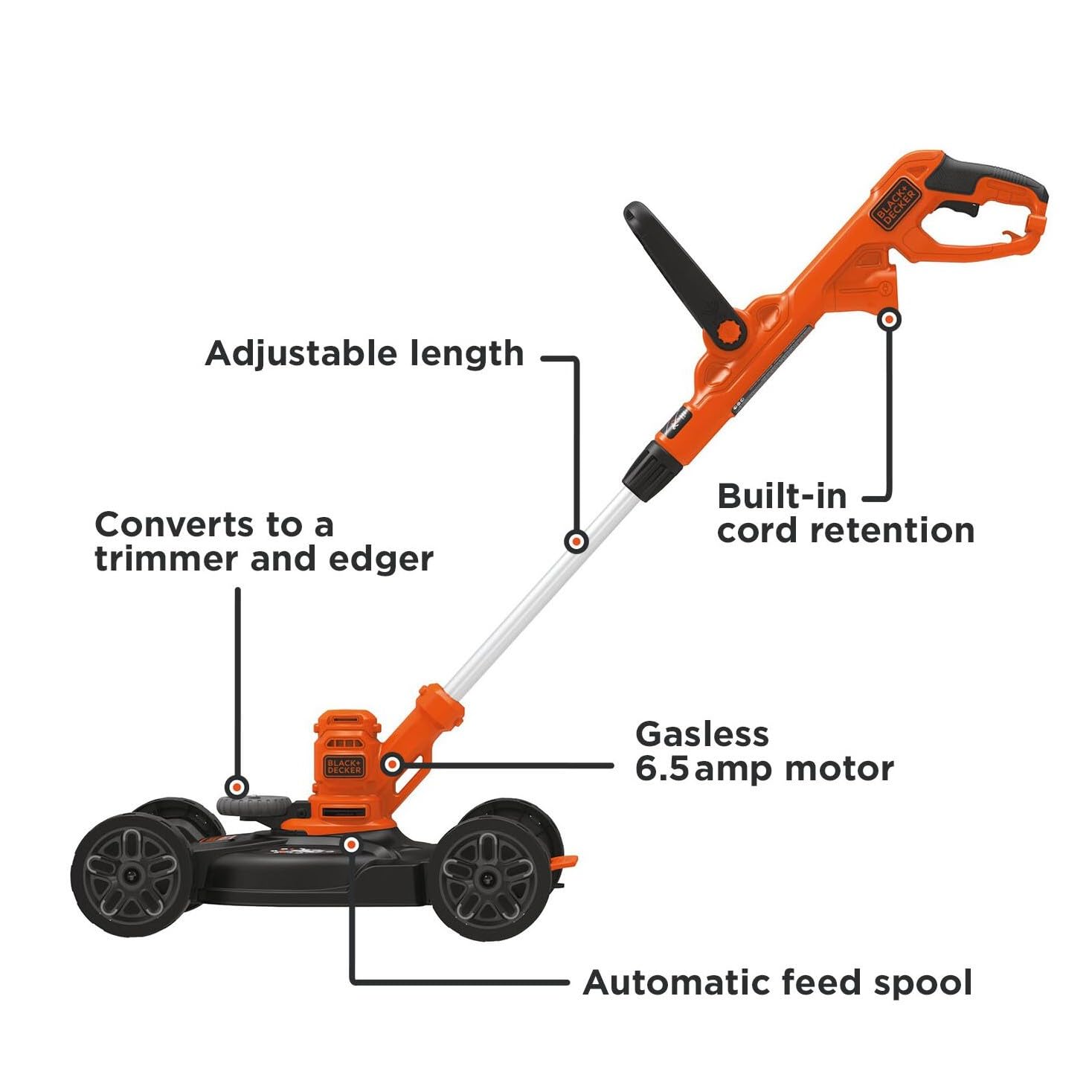 BLACK+DECKER Electric Lawn Mower, String Trimmer, Edger, 3-in-1, Corded (BESTA512CM) 🍁 All In One Marketplace Canada