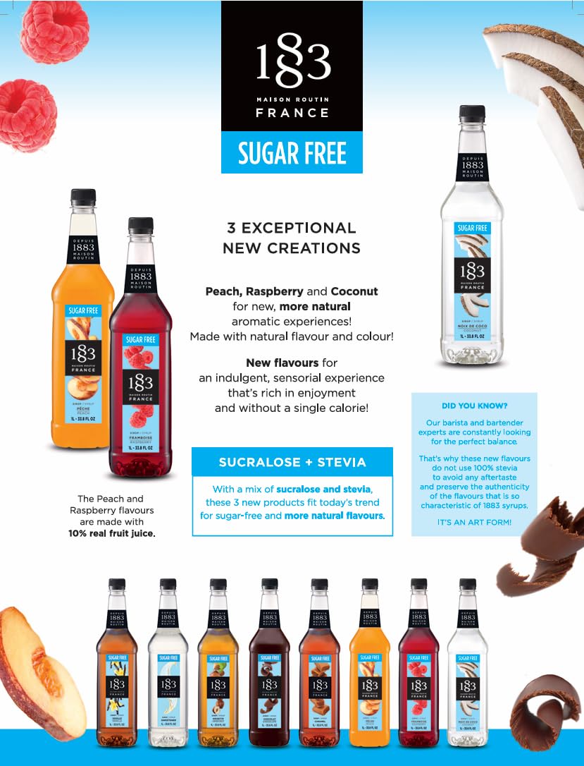 Maison Routin 1883 Sugar Free Vanilla Syrup, Pet Bottle 1000 Milliliter 🍁 All In One Marketplace Canada
