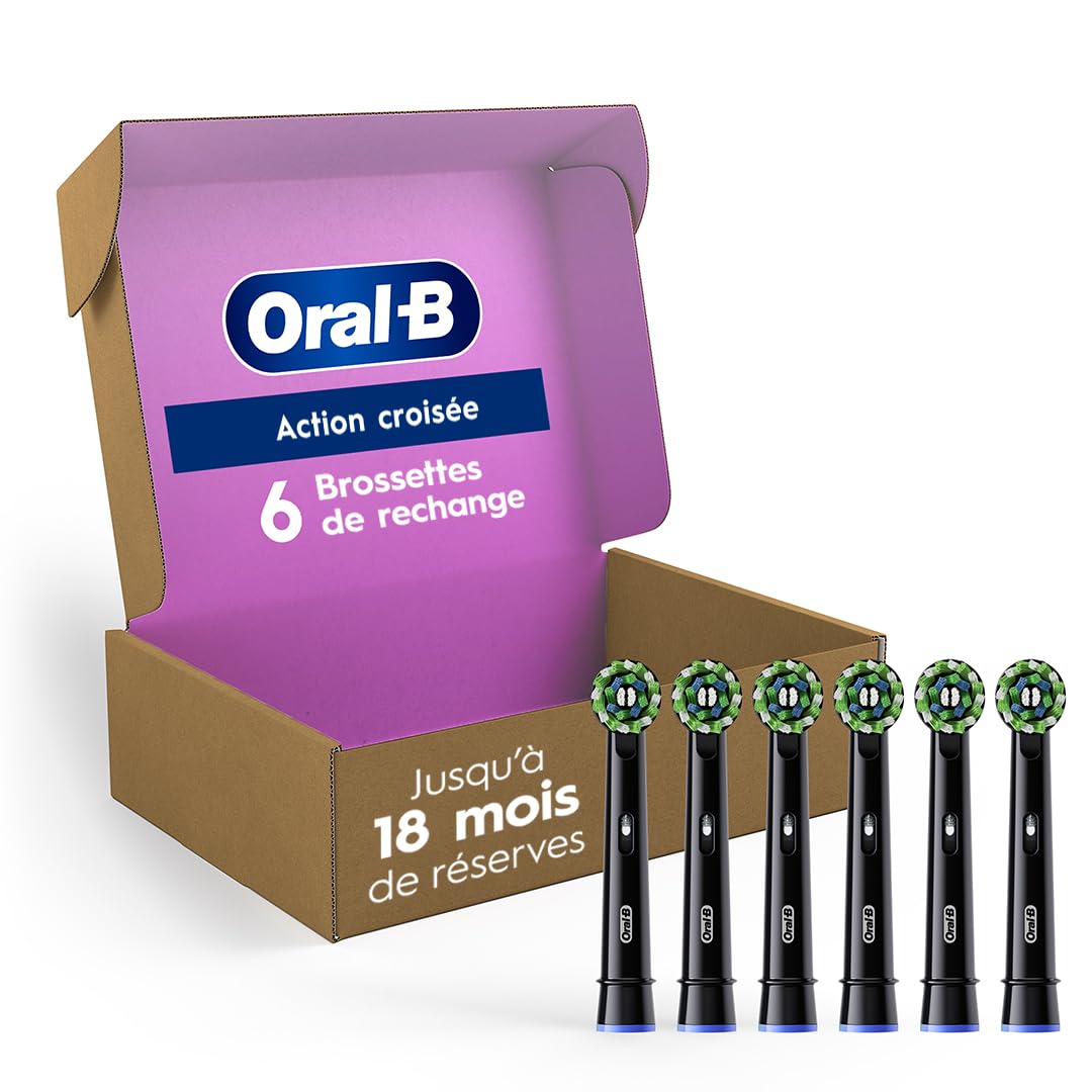 Oral-B CrossAction Electric Toothbrush Replacement Brush Heads, Black, 6 Count 🍁 All In One Marketplace Canada