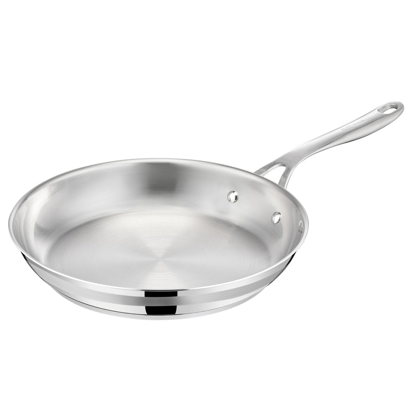 Jamie Oliver by Tefal Cook Smart Frying Pan 9.4 in / 24 cm, Uncoated Stainless Steel, Robust, Fast Heating, Even Cooking, Riveted Handle, Induction Safe, Oven and Dishwasher Safe 🍁 All In One Marketplace Canada