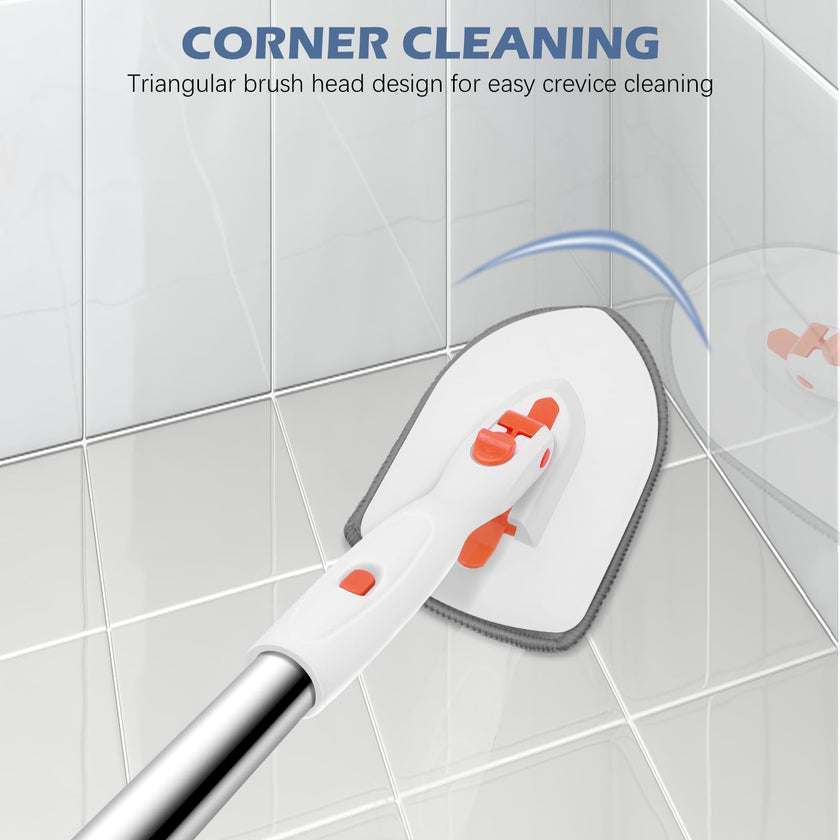 Setsail Floor Scrub Brush, 3-In-1 Tile Tub Floor Scrubber with 52-inch Adjustable Long Handle Shower Cleaner Brush and 3 Detachable Replacement Brush Heads for Cleaning Bathroom Kitchen Walls Tub Tile 🍁 All In One Marketplace Canada