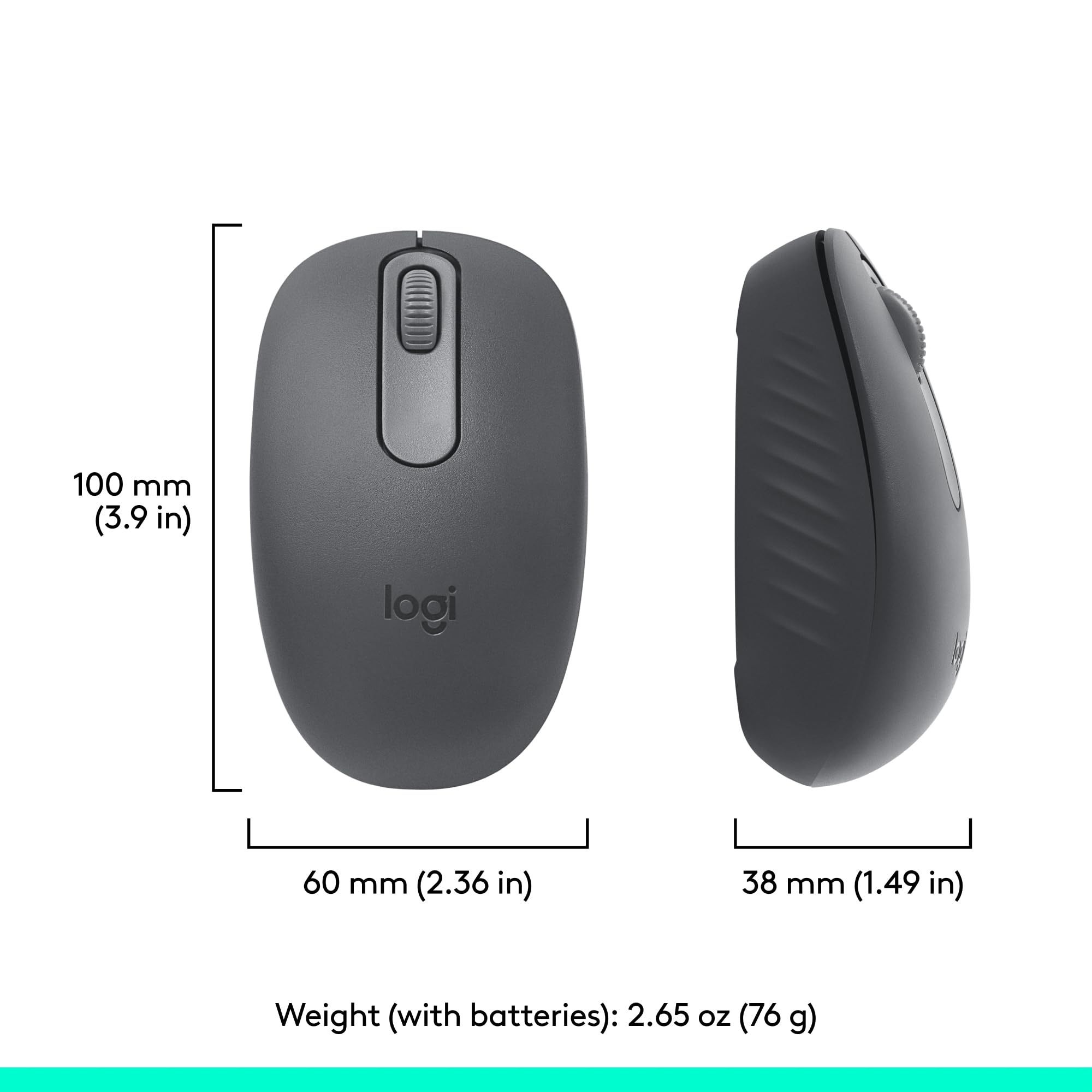 Logitech M196 Bluetooth Wireless Mouse, Compact and Portable Mouse for Laptops, Tablets and More, 12-Month Battery, Smooth Tracking, Compatible with PC and Mac, Windows and macOS - Graphite 🍁 All In One Marketplace Canada