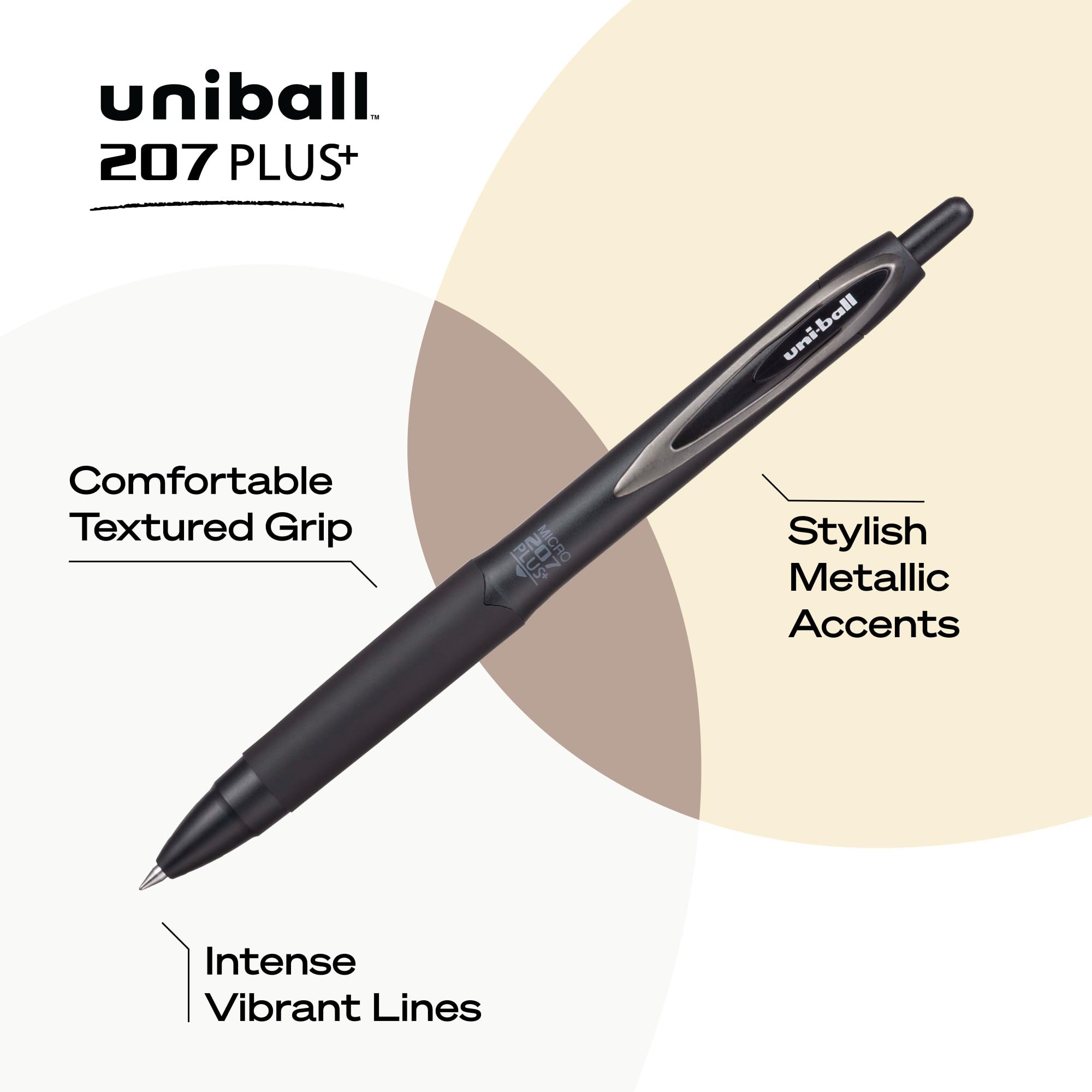 Uniball 207 Plus+ Retractable Gel Pens, Micro Point (0.5mm), Black, 12 Pack 🍁 All In One Marketplace Canada