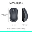 Logitech M185 Wireless Mouse, 2.4GHz with USB Mini Receiver, 12-Month Battery Life, 1000 DPI Optical Tracking, Ambidextrous, Compatible with PC, Mac, Laptop - Swift Grey 🍁 All In One Marketplace Canada
