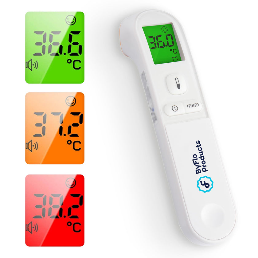 ByFloProducts, Thermometer Adult and Baby, Forehead Digital Thermometer, Infrared Thermometer, Memory and Fever Alarm, Easy to Use, 1 Second Reading Temperature 🍁 All In One Marketplace Canada