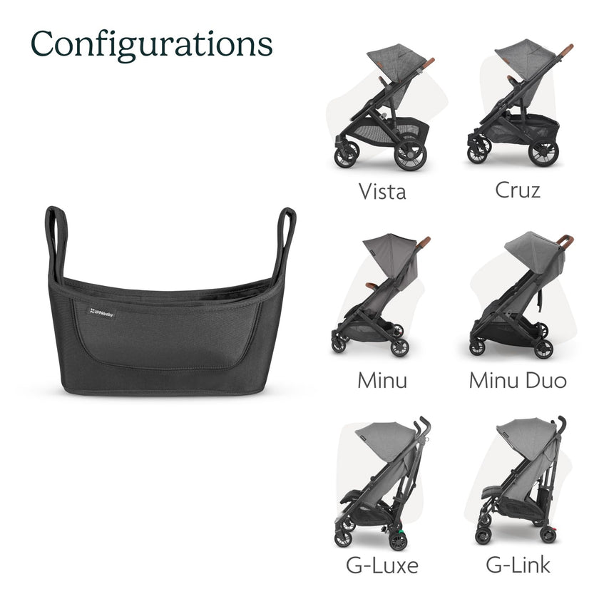 UPPAbaby Carry-All Parent Organizer/Fits on Vista, Cruz, Minu, Minu Duo, G-Series Strollers/Secure Zippered Pocket + Beverage Compartments 🍁 All In One Marketplace Canada