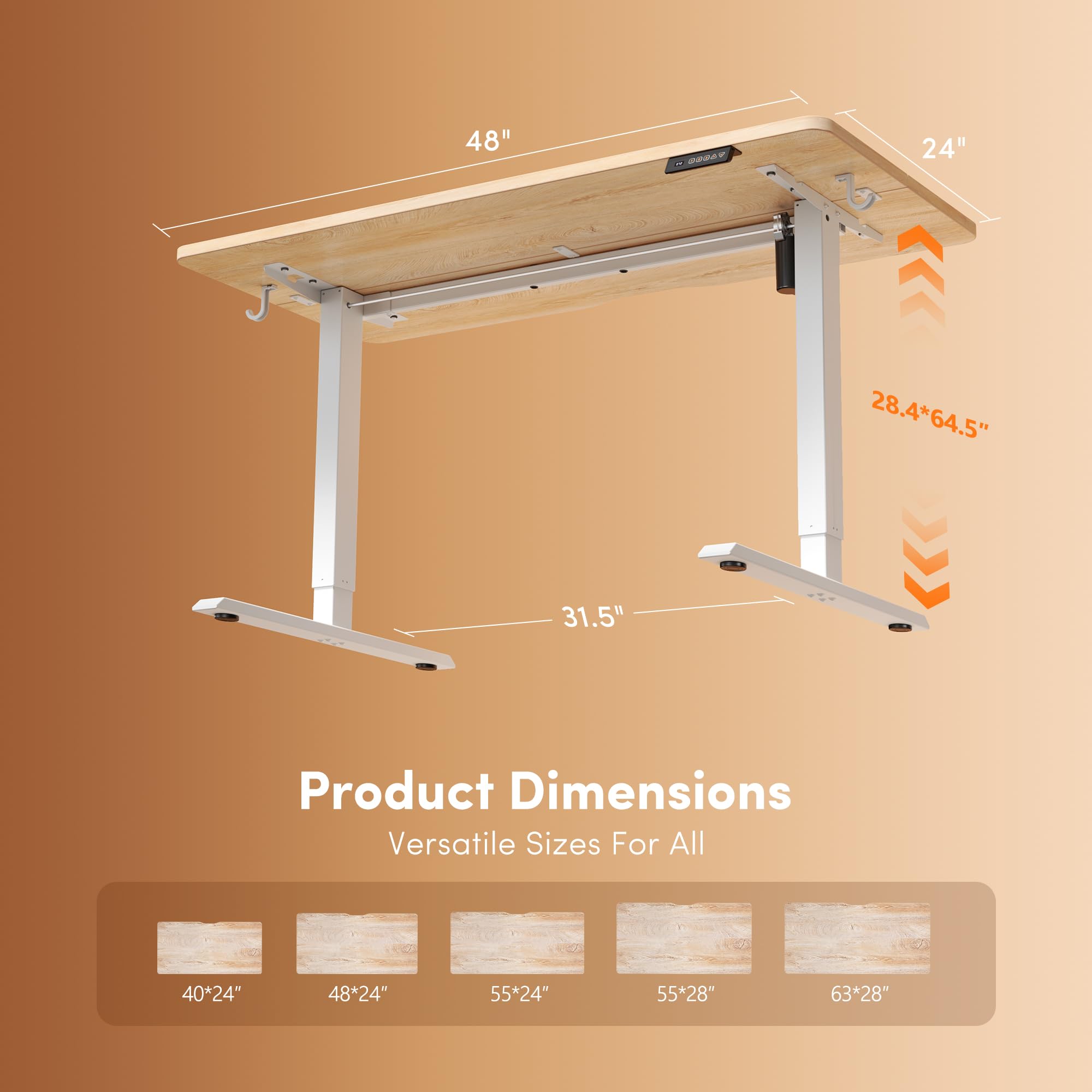 FEZIBO Standing Desk 47 x 24 Inch, Height Adjustable Desk with Memory Buttons, Electric Sit Stand Desk with 7th Gen Lift System, Home Office Table with Splice Board (Maple) 🍁 All In One Marketplace Canada