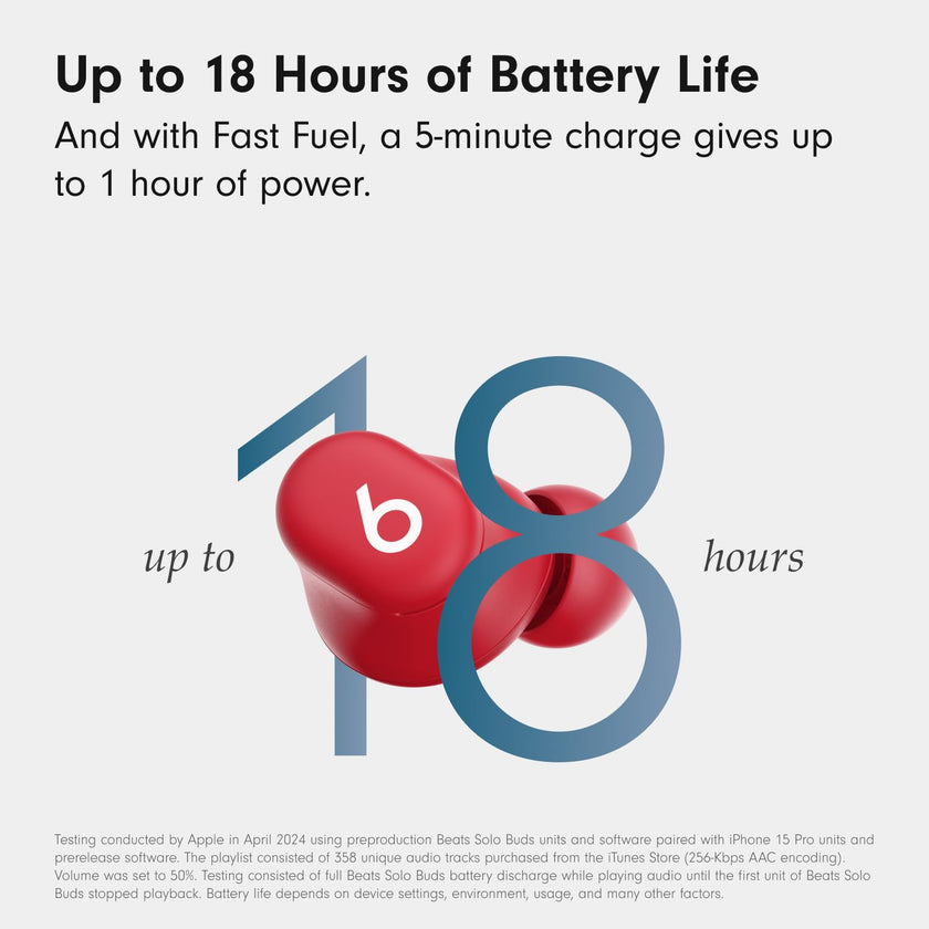 Beats Solo Buds - Wireless Bluetooth Earbuds | 18 Hours of Battery Life | Apple & Android Compatibility | Built-in Microphone - Transparent Red 🍁 All In One Marketplace Canada