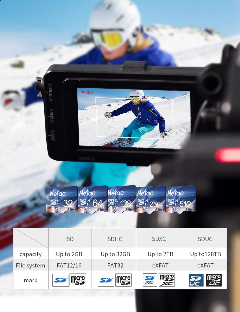 Netac 128GB Micro SD Card Micro Mini SD Card SDXC UHS-I Flash Memory Card, High Speed TF Card up to 100MB/s - Full HD Video Recording U3, Class10, V30, A1, 667X, eXFAT 🍁 All In One Marketplace Canada